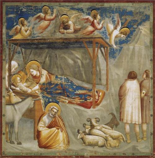 Giotto - Natividad (imagen de wikipaintings.org)